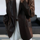 Emily | Leather Blazer with Functional Pockets