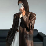 Emily | Leather Blazer with Functional Pockets