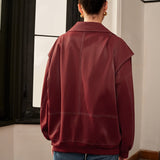 Lorvain | Bordeaux Red Jacket with Sporty Vegan Leather Finish