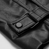 Draxen | Black Faux Leather Biker Jacket – Cropped Edgy Statement Piece