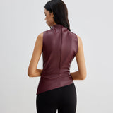 Bernadetta | Faux Leather Sleeveless Top For Woman
