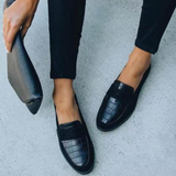 Josephine | Women’s Suede Loafers with Crocodile Texture