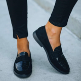 Josephine | Women’s Suede Loafers with Crocodile Texture