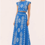 Maisie | Embroidered Fringe Co-Ord Set with Elegant Silhouette
