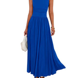 Imogen | Women's Sleeveless Pleated Maxi Dress