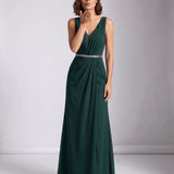 Maja | Maxi evening dress with V-neckline