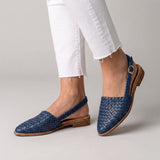 Penelope | Women's Woven Leather Slip-On Pointed Flats