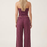 Isla | Stripe Co-Ord Set with Strapless Top and Wide Leg Trousers