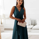 Annabelle | Women's Maxi Wrap Dress with Tailored Waist