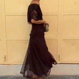 Eleanor | V-Neck Wrap Maxi Dress with Sheer Chiffon Sleeves