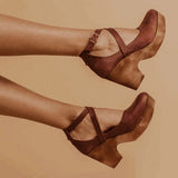 Liora | Chic Closed-Toe Wedge Heels with Ankle Strap