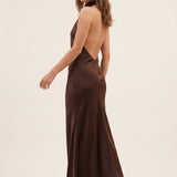Josephine | Women's Halter Neck Maxi Dress with High Split
