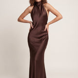 Josephine | Women's Halter Neck Maxi Dress with High Split