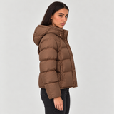 Women's Hooded Puffer Jacket with High Neck – Padded Winter Coat