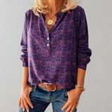 Daisy | Women's Bohemian Print Blouse – Airy Casual Elegance