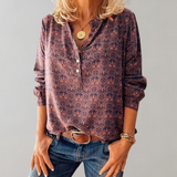 Daisy | Women's Bohemian Print Blouse – Airy Casual Elegance