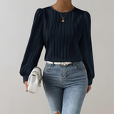 Poppy | Pleated Long Sleeve Blouse - Elegant Timeless Style