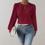 Poppy | Pleated Long Sleeve Blouse - Elegant Timeless Style