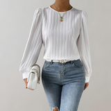 Poppy | Pleated Long Sleeve Blouse - Elegant Timeless Style