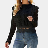 Freya | Lace Blouse – Romantic Floral Long Sleeve Design