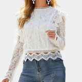 Freya | Lace Blouse – Romantic Floral Long Sleeve Design