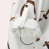 Millie | Women's graphic letter blouse – modern silky finish