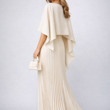Annelise | High Neck Pleated Chiffon Maxi Dress with Relaxed Fit