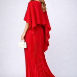 Annelise | High Neck Pleated Chiffon Maxi Dress with Relaxed Fit