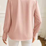 Hazel | Women’s Satin Blouse with Tie Neck and Elegant Sleeves