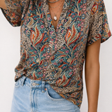 Marina | Puff Sleeve Paisley Blouse