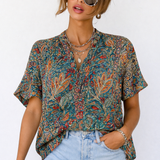 Briana | Puff Sleeve Paisley Blouse