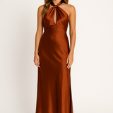 Lucinda | Satin Halter Maxi Dress with Side Split