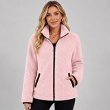 Women's Teddy Fleece Jacket with Stand Collar – Full-Zip Winter Fleece Jacket