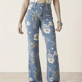 Evie | Floral Flared Trousers