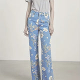 Evie | Floral Flared Trousers