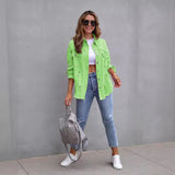 Elvara | Oversized distressed denim jacket with fringing