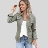 Jasmine | Women's Utility Casual Shirt with Pockets and Snap Closure
