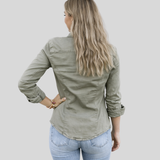 Jasmine | Women's Utility Casual Shirt with Pockets and Snap Closure