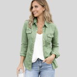 Jasmine | Women's Utility Casual Shirt with Pockets and Snap Closure