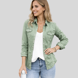 Jasmine | Women's Utility Casual Shirt with Pockets and Snap Closure