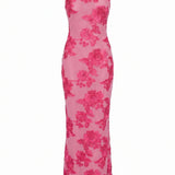 Natalia | Pink maxi evening dress for women