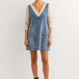 Ariselle | Sleeveless V-Neck Denim Mini Dress