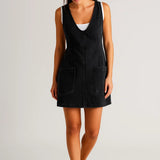 Ariselle | Sleeveless V-Neck Denim Mini Dress