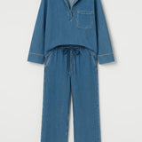 Quinn | Denim Set with Relaxed Fit & Drawstring – Comfortable Urban Look