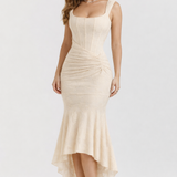 Ophelia | Satin Midi Dress with Cowl Neck