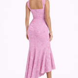 Ophelia | Satin Midi Dress with Cowl Neck