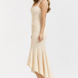 Ophelia | Satin Midi Dress with Cowl Neck