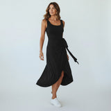 Lunaria | Women’s Summer Wrap Dress with Elegant Waist Tie