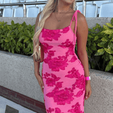 Arthur | Floral Print Maxi Dress with Romantic Embroidered Detail