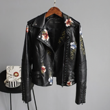 Lydia | Floral Faux Leather Jacket with Tailored Fit